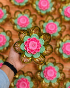 Lotus in a Golden Urli | Sculpted Lotus Candle