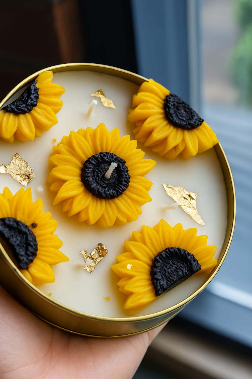Sunflower Bloom Urli Candle