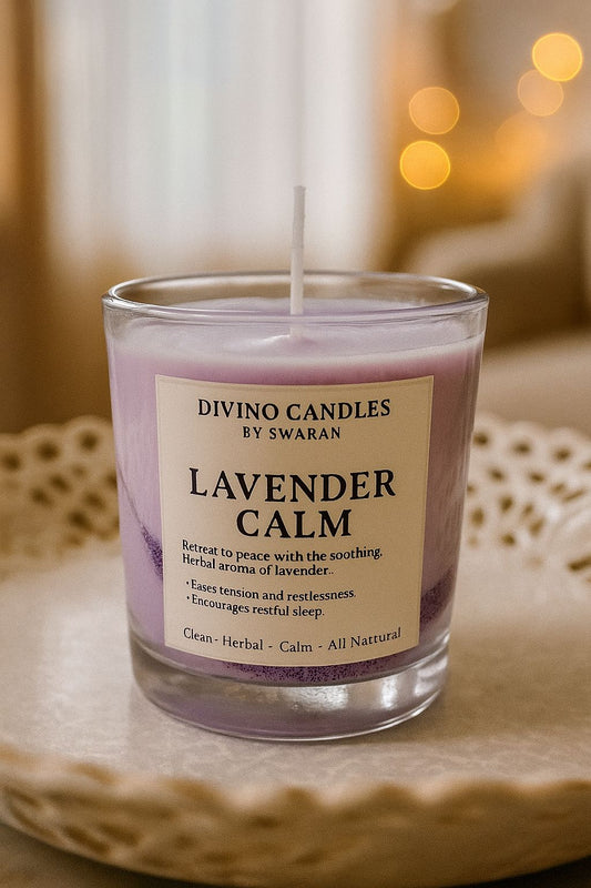 Lavender Calm - Glitter Swirl Candle