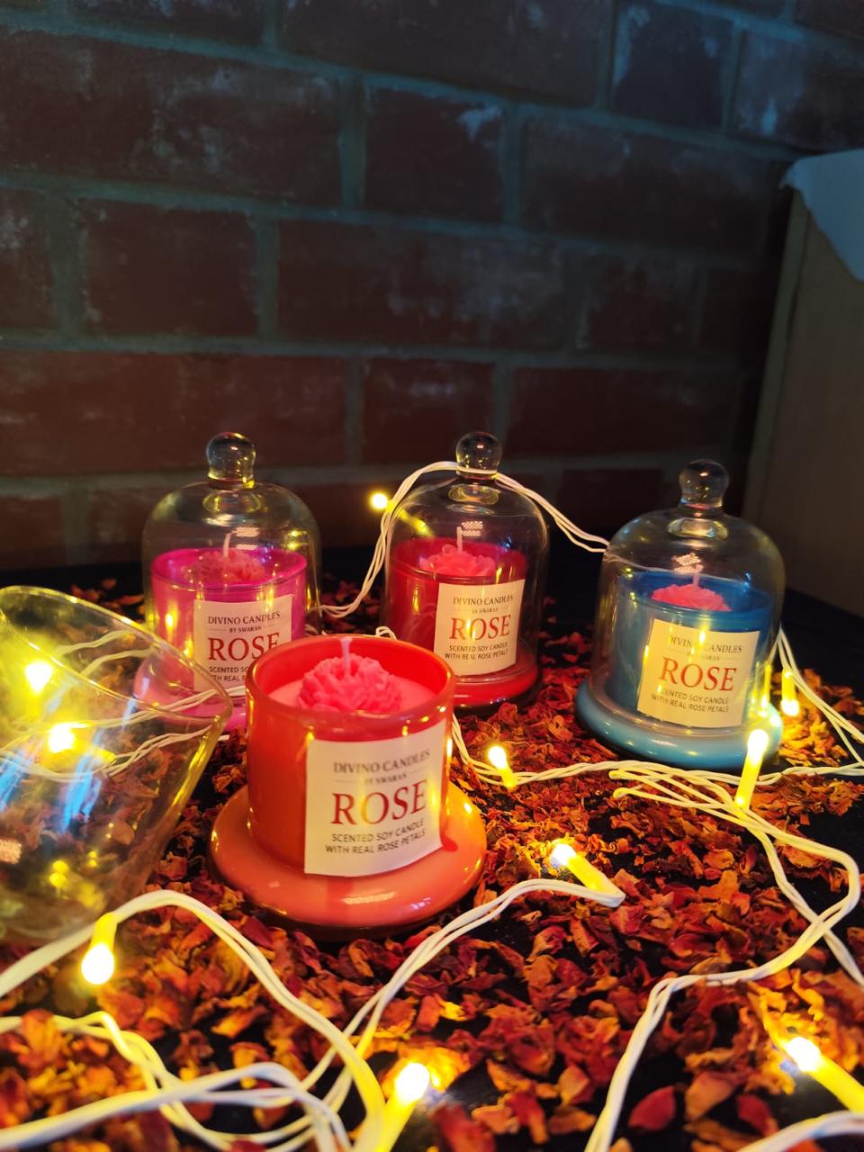 Rose Scented Candle with Cloche – Eternal Elegance in Glass