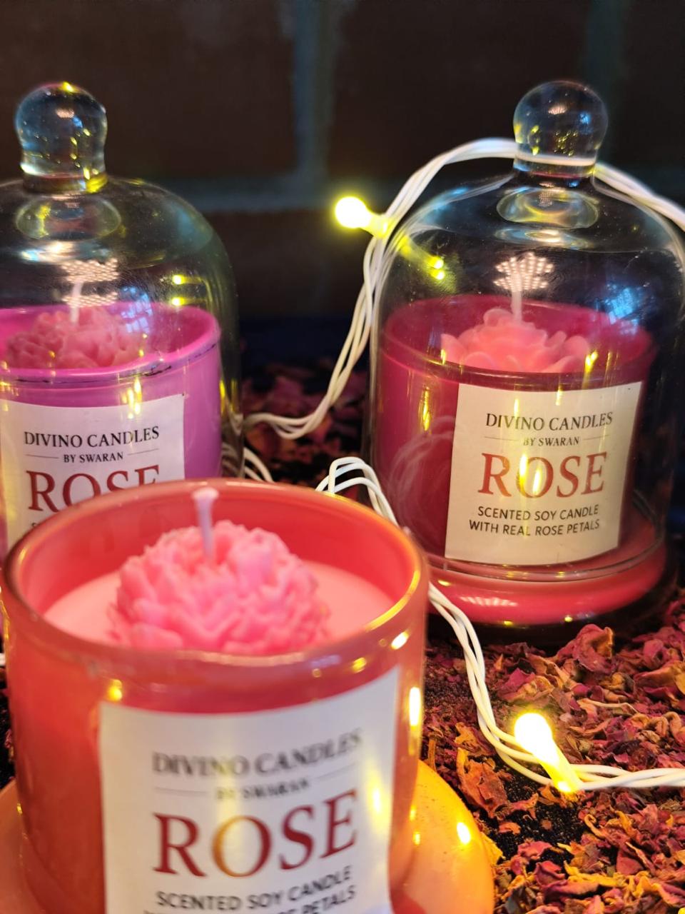 Rose Scented Candle with Cloche – Eternal Elegance in Glass