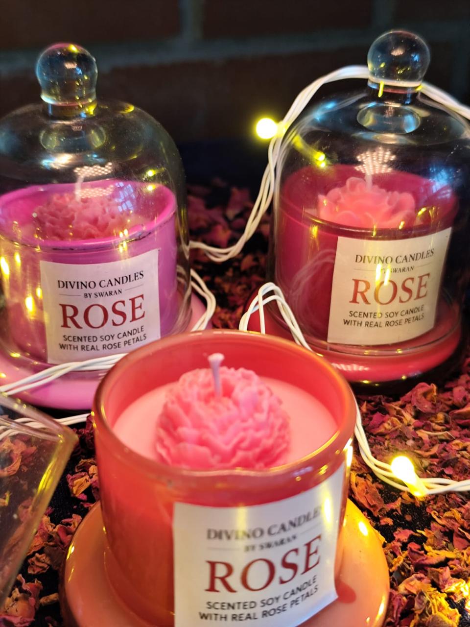 Rose Scented Candle with Cloche – Eternal Elegance in Glass