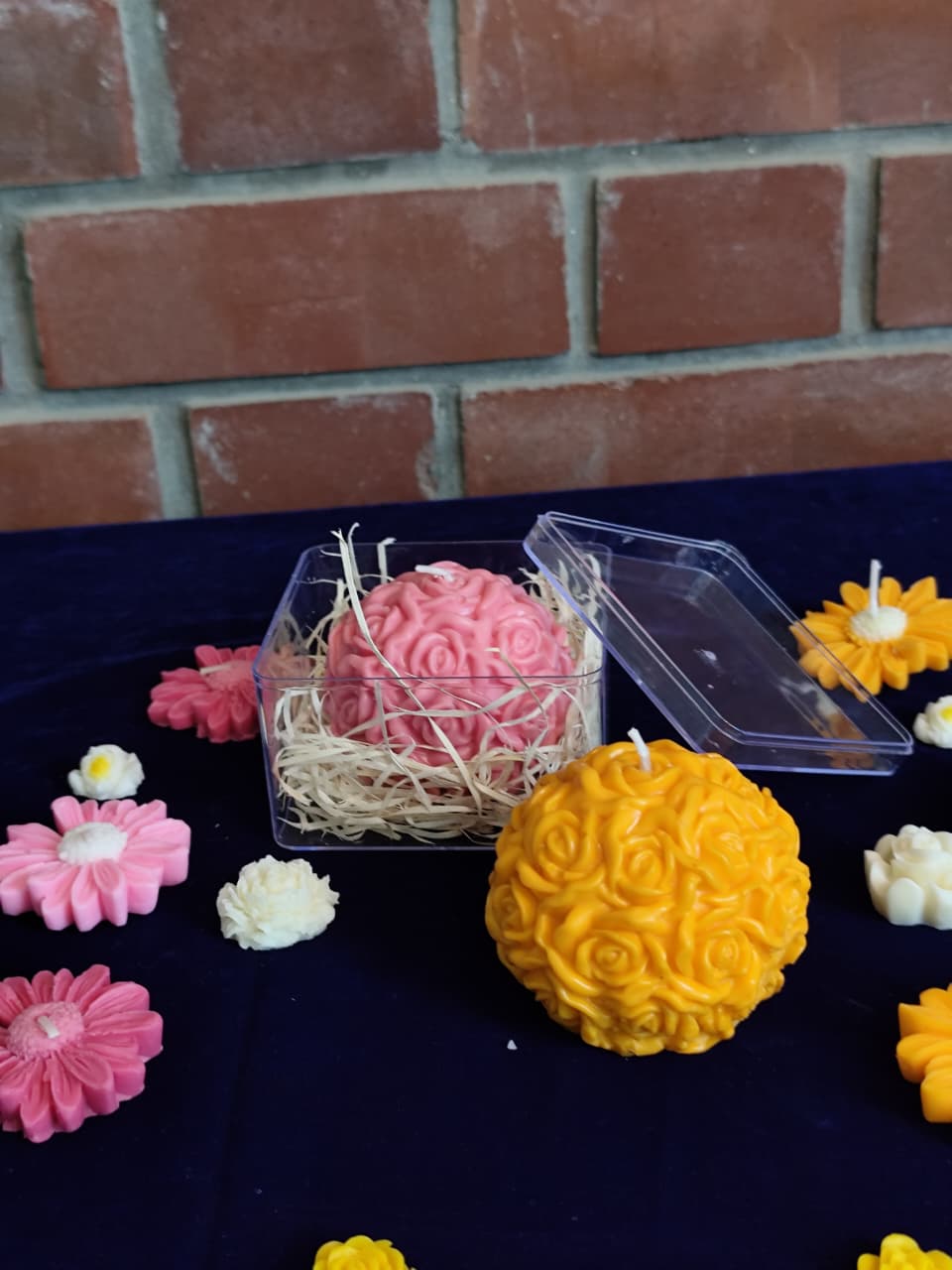 Rose Ball Candle – A Blooming Sphere of Elegance