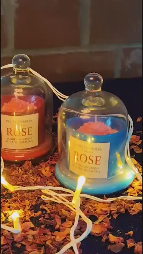 Rose Scented Candle with Cloche – Eternal Elegance in Glass